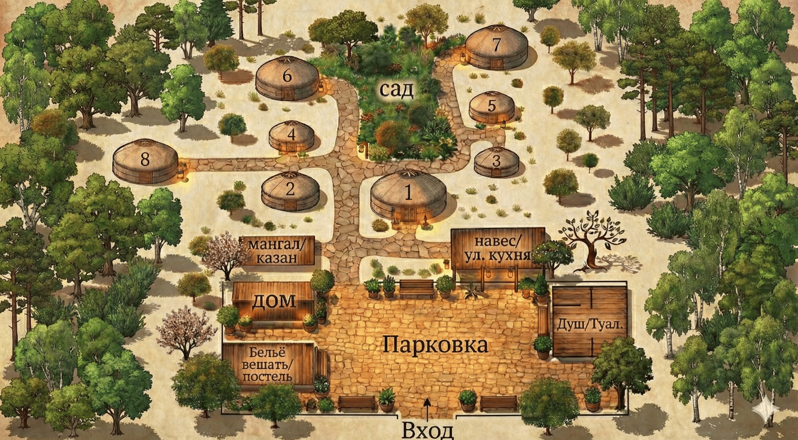 Карта расположения 40Rays Yurts